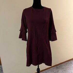 Grayson Long Sleeve Burgundy Dress